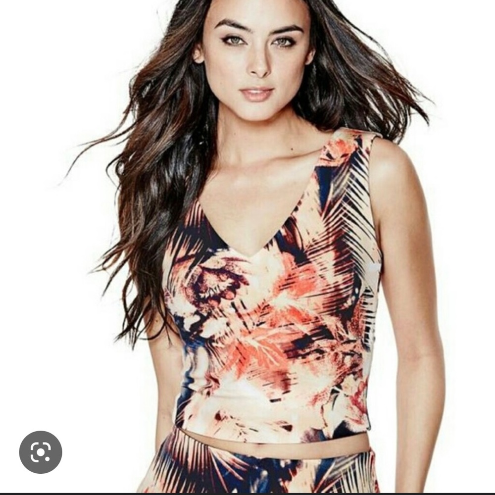 Guess Summer Escape Crop Tank Top Size XXS
